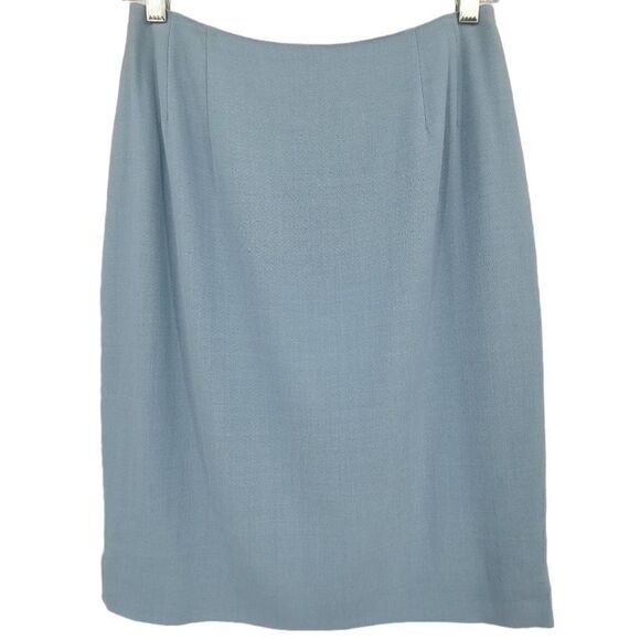Emanuel Ungaro Vintage Blue Pencil Skirt Size 8 - Picture 1 of 6